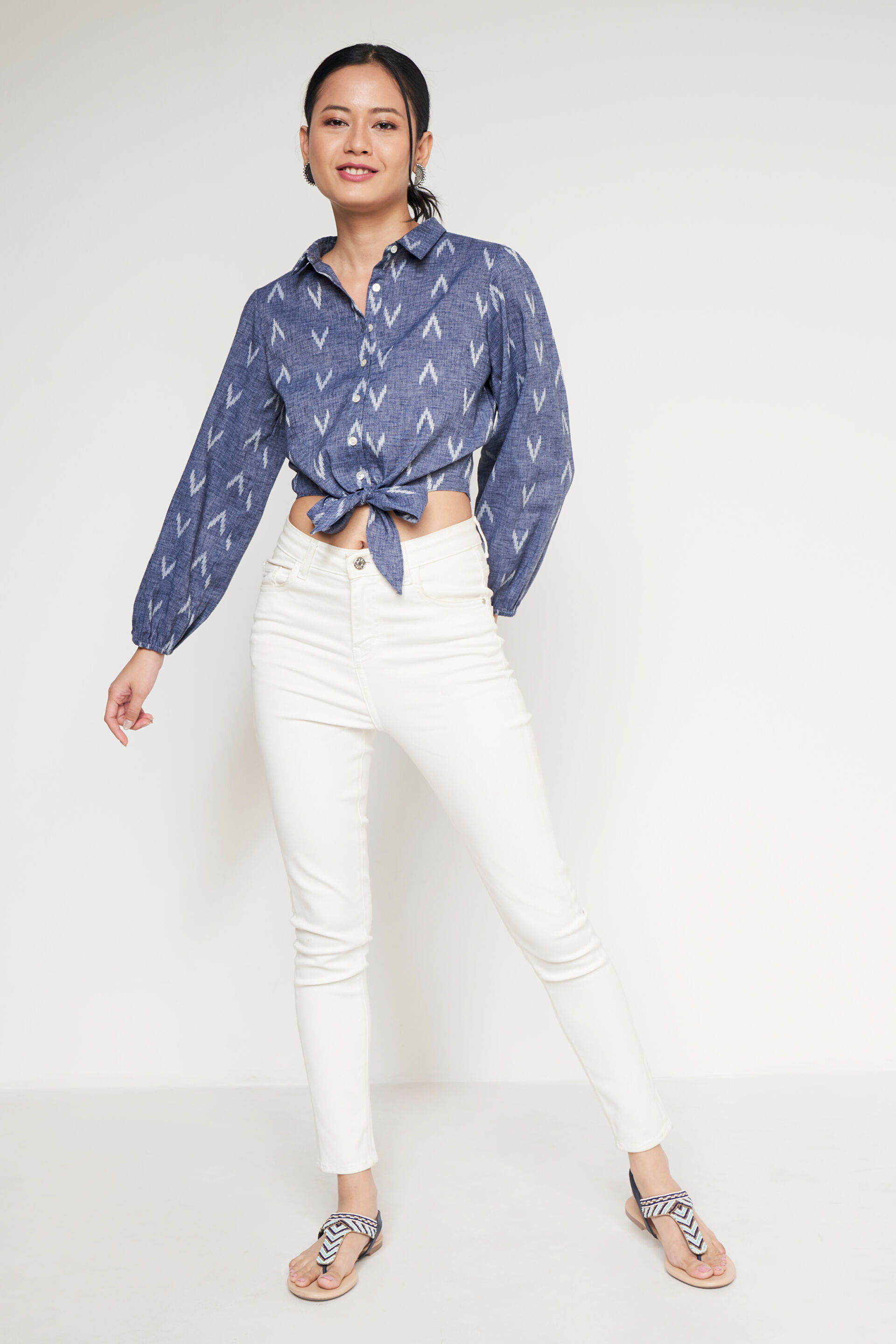 Grey Floral Straight Top, Grey, image 3